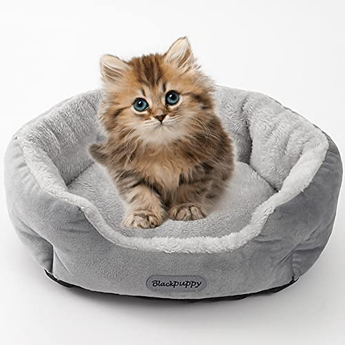 Nyescasa Hundebett Katzenbett Katzenkissen Hundekissen Hundesofa Katzensofa Hundecouch Hundekorb Hundematte Haustierbett für Mittelgroße Hunde Katzen Weich Waschbar Runde Grau M(47 * 40 * 14)