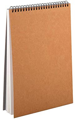 Aunphuw Zeichenblock A5 Skizzenbuch, 120gsm Blanko Skizzenblock Spiralgebundenes Zeichenblock mit Strapazierfähiger Hartfaserplatte Säurefreies für Kinder Erwachsen, 60 Seiten