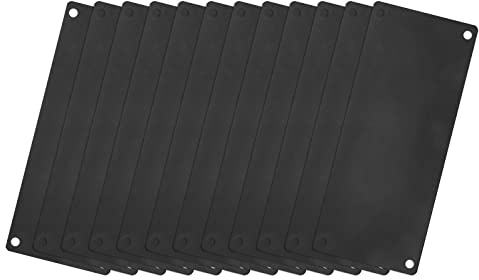 QUARKZMAN 12 Stück Leere Metall Karten 80x40x0.3mm, Schwarz Metallkarte Aluminium Platte mit 4 Loch 3mm Durchmesser für Klingelschild Visitenkarten Namensschilder Briefkasten Türschilder