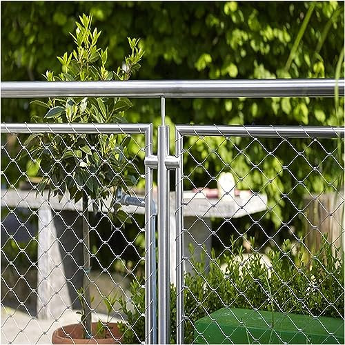 POCHY Seilnetz Aus Edelstahl 304, Flexibles Drahtseilgeflecht, Hindernisschutz-Gartenzaun, Fallschutznetze für Große Höhen (Color : 10cm, Size : 3x4m(9.8x13.1ft))