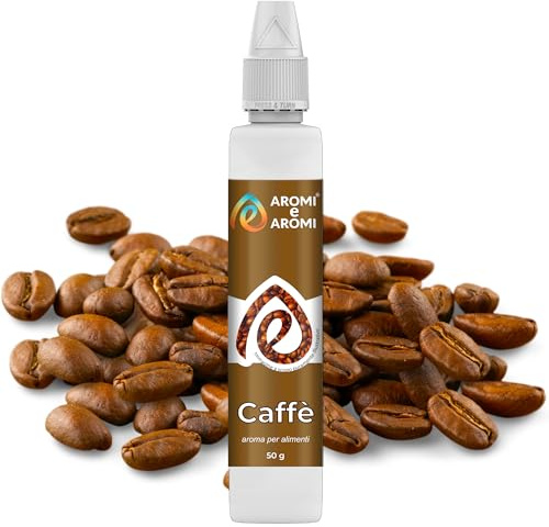 AROMI E AROMI | Aroma Caffè - Aroma Alimentare in Gocce per Tiramisù, Dolci e Yogurt | Prodotto Vegano e Zero Calorie | Prodotto Italiano | (50ml)