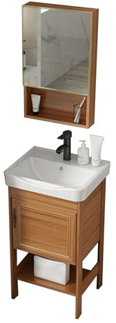 Lavatoio ceramica con mobile,lavatoio lavanderia ceramica,lavandino,lavabo di utilità,Con rubinetti neri,tubi dell'acqua e altri accessori,adatti per bagni,servizi igienici,lavandini (Color : Style 2