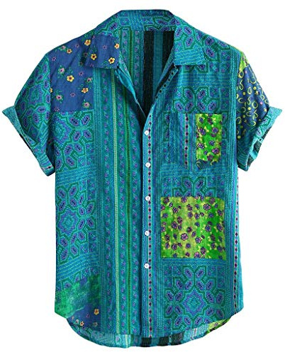 Flash Deals of The Day Tee Shirt en V Homme Tenue Homme Chic Et Elegant Chemise Homme Manches Courtes Blanc Chemise Hippie Homme Annee 70 Chemisette Homme 4XL Tiktok Trend Items