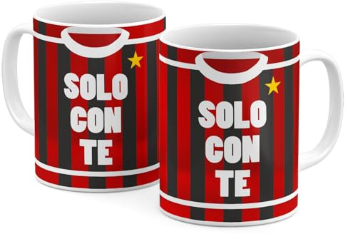 Tazza Colazione in Ceramica 330 ml - 1 Pezzo - Idea Regalo Tifoso Calcio | Mug singola con la stessa stampa su entrambi i lati, colori della squadra del cuore, lavastoviglie e microonde