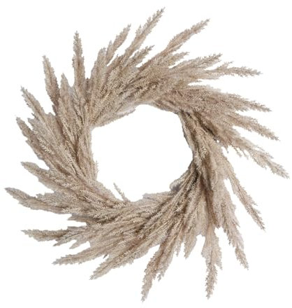 OHS Summer Wreaths for Front Door, Pampas Autumn Door Wreath Summer House Accessories Decorative Wreath Indoor Outdoors Artificial Pampas, 55cm x 55cm