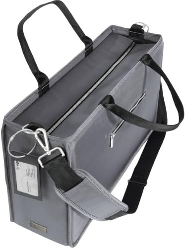SIGEL BA413 Desk Sharing Bag L, för mobilt arbete, mycket god stabilitet, vattentät, med dragkedja, axelrem, för bärbara datorer upp till 17,3 tum, mörkgrå, 50 x 28 x 15 cm