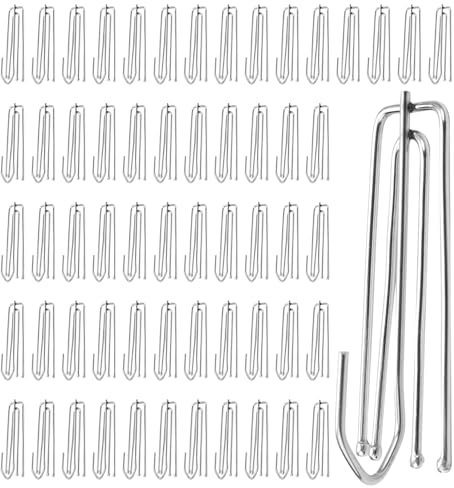 60 Pezzi Ganci Per Tende In Acciaio Inox con 4 Denti, Ganci Fissaggio Tende, Ganci Per Tende E Tende Pesanti A 4 Punte, Gancio per Tende Metallo per Tende A Soffietto, Tende per Porte