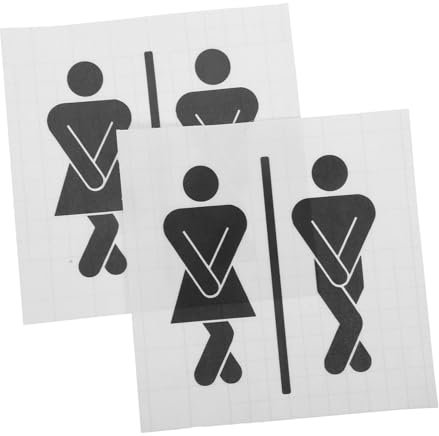 OSALADI 2 Stück Süße Badezimmer Wandaufkleber Lustige Toiletten Türschilder Männer Und Frauen Unisex Toilettenaufkleber Für Heimbüro Und Öffentliche Toiletten