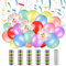 6 Rollen Luftschlangen Geburtstag, Regenbogen und Silber Metallic Papierschlangen mit 40 Stück Luftballons Bunt Konfetti Luftballons Latexballons für Mädchen Jungen Geburtstag Hochzeit Party Karneval