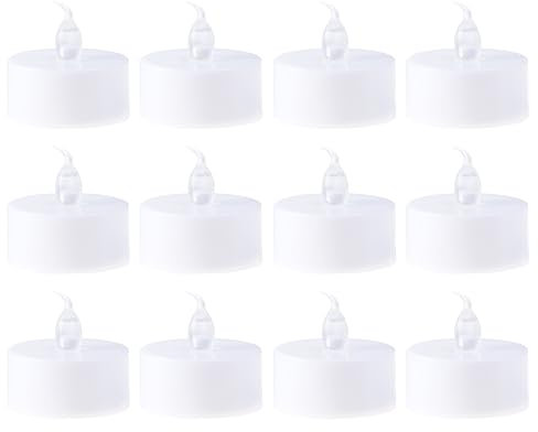 Hemobllo 24St geführte Teelichter led kerzenlicht the christmas candle partylampe decoration lights nachtlampen entfernte Teelichter flackerndes Kerzenlicht geführte Kerzenlichter Weiß