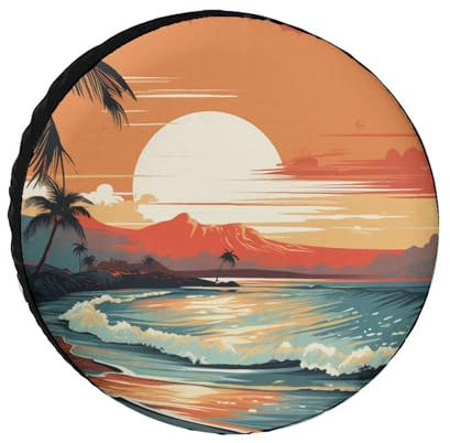 Funda para llanta con estampado personalizado del árbol de la vida, práctica y hermosa, impermeable y resistente al desgaste, funda para llanta de repuesto, adecuada para remolques, vehículos recreati