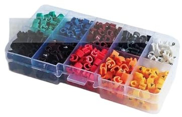 Etiquetas de identificación para cables eléctricos, etiquetas de alambre EC-0 EC-1, 500 unidades, alambre de números de marcado de 0 a 9 colores, 2,5 m², aislamiento de PVC, etiquetas de cable (EC 1