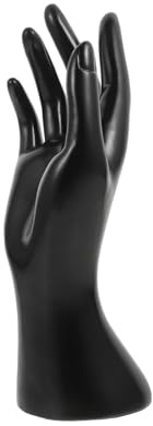 Healvian Support Décoratif Porte Bague en Plastique Noir, Modèle de Main Stable pour Rangement de Bijoux Comptoir en Boutique
