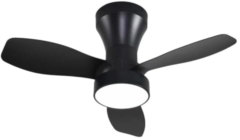 BEL AIR HOME - Ventilador de Techo TAURO con Motor DC y Luz LED 24W, 6 Velocidades de Aire y 3 Temperaturas de Luz, Mando a Distancia Incluido, (NEGRO CEREZO)