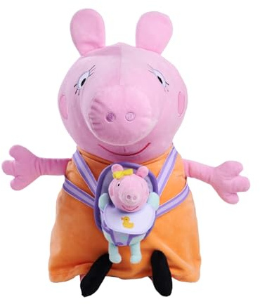 Simba Toys - Peppa Wutz – Mama mit Evie Plüschfigur 33 cm – weiches Kuscheltier für Kinder ab 0 Jahren –Stofftier bekannt aus der TV Serie – Geschenkidee – hochwertig verarbeitet – ideal zum Kuscheln
