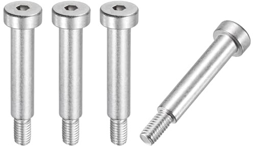 sourcing map Lot de 4 boulons à épaulement en acier inoxydable 304 de 8 mm de diamètre d'épaule de 35 mm de longueur d'épaule M6 x 1 pour machines de moulage par injection hydraulique