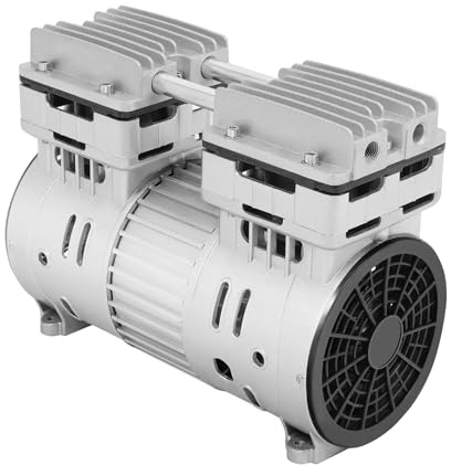 Mqwdxzfes 750 W 1PS sin aceite compresor agregado | 8 bar | 69 dB silencioso | 125 l/min | 1400 rpm | protección contra sobrecalentamiento | grupo compresor de aire comprimido de aluminio, compresor