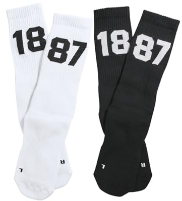 Hamburger SV HSV Socken 2er Set „1887“ – Offizieller Fanartikel – Sportsocken mit 1887-Schriftzug – Bequem & elastisch – 85% Baumwolle (DE/NL/SE/PL, Numerisch, 43, 46, Regular, Regular)