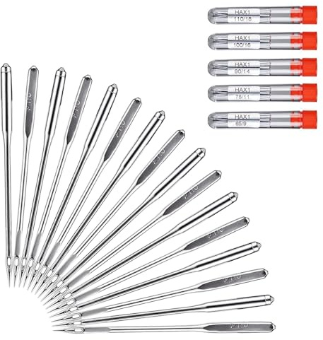 50-Piece Heavy Duty Sewing Machine Needles Set - Compatible with Brother, Singer | Multiple Sizes for Denim, Leather & More