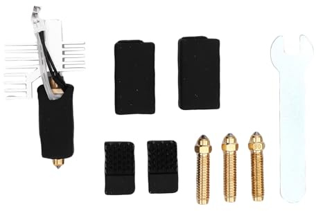 Fafeicy 3D-Drucker-Keramik-Hotend-Kit, Ersatz für Hochgeschwindigkeitsdruck, Vollmetall-Hotend mit 0,2 Mm, 0,4 Mm, 0,6 Mm, 0,8 Mm Düse für Zuverlässige 3D-Druckleistung