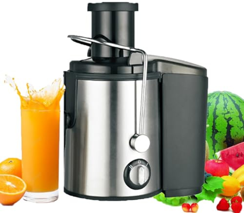 Máquinas Exprimidoras Centrífugas Comerciales, con 2 Velocidades y Separación de Residuos de Jugo, Tolva de Alimentación Extragrande de 65 Mm, Extractor de Frutas y Verduras de Acero Inoxidable Para