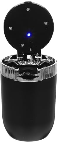 Healeved Car Ashtray with Lid Car Ashtray with Light Portable Travel for Cup Holder Ash Tray for Cars Ashes Container for Interior Small for Men
