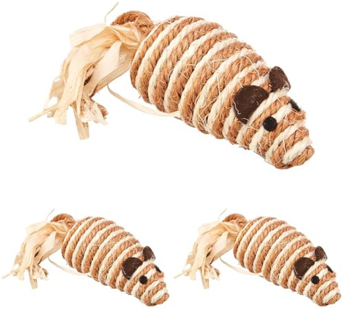 Bubimex Jouet Souris Sisal pour Chat (Lot de 3)
