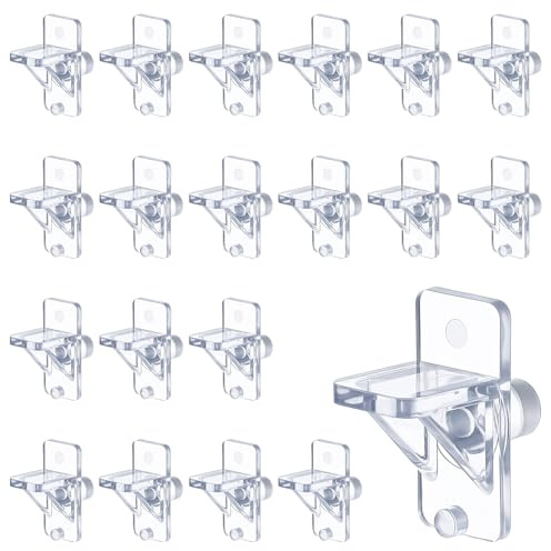 20 Stück Regalbodenträger, 6mm Einlegeboden Halter Bodenträger, Transparent Acryl Kunststoff Regalboden Stifte für Möbel Bücherregale Schränke Holz Glas-Böden Regal Halter Ersatz Shelf Pegs Pins