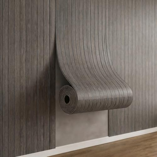 Victoam 60cmx300cm Panel Wallpaper, Thickened Wood Panels for Walls, Tear Stick Immediately, Waterproof Moisture Proof Self Adhesive Wallpaper for Kitchen Bathroom Bedroom Office (Dark Brown)