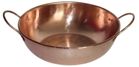 MagiDeal Plaque à Induction Électrique Marmite Cuivre Casserole Ronde Bassine Cuisine à Base Stable avec Poignées Latérales Boucle Transport Aisé pour Cuisson Quotidienne Service à Table Cadeau, 30cm