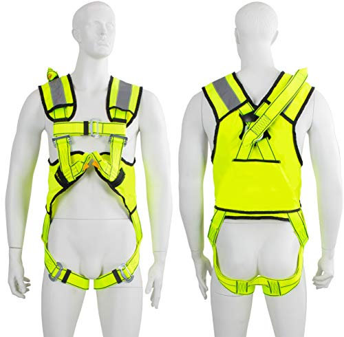 G-Force P30 Yellow High Visibility 2 Point Full Body Height Safety Fall Arrest Protection Harness (XXL)