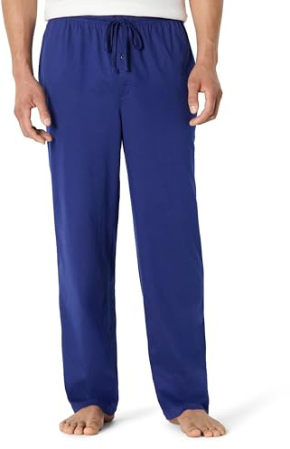 Amazon Essentials Men's Relaxed-Fit Lightweight Cotton Knit Lounge Pajama Pants, Blue, Large