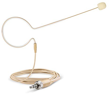 Sujeetec Headset Headworn Microphone - 3.5mm Screw Lock Head Microphone for Sennheiser Wireless System & Bodypack Transmitter – Beige Single Earhook Omnidirectional Headset Head Mic