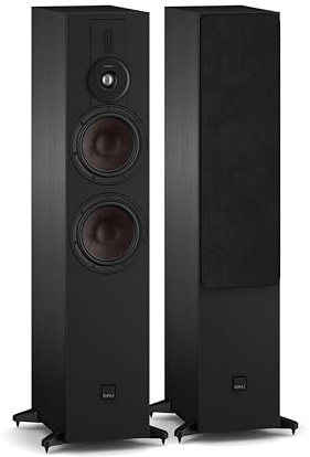 DALI SONIK 7 premium stående högtalare (par) med 2 x 7 ″ Clarity Cone lågtoner, hybrid tweeter och SMC-teknik - Black Ash