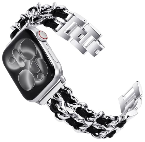 KADES 42mm 41mm 40mm 38mm 44mm 45mm 46mm Compatible avec Apple Watch Bracelet, Chaîne Bracelet en Acier Inoxydable pour Femme Compatible iWatch SE/Serie 11 10 9 8 7 6 5 4 3 2 1