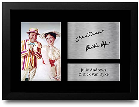 HWC Trading FR A4 Julie Andrews & Dick Van Dyke Mary Poppins - A4 Framed Geschenke Gedruckt, Signiert Autogramm Bild Für Film-Erinnerungsstücke-Fans - A4 Eingerahmt