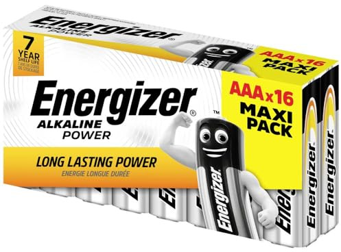 Energizer Power Micro (AAA) Battery Alkaline Manganese 1.5 V Pack of 16