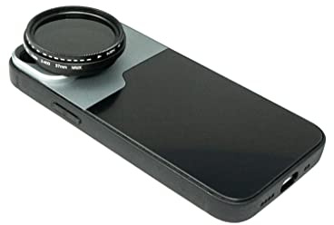 SYSTEM-S ND Vario Filter 37 mm 2 bis 4000 Neutraldichte mit Hülle für iPhone 13 Mini