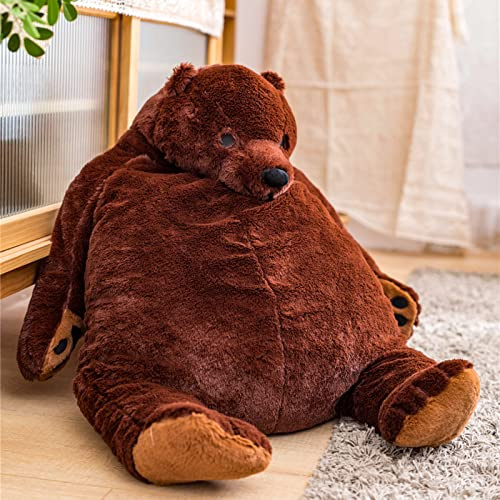 SNOWOLF Riesen Simulation 80cm Bär Spielzeug Gefüllte Tier Plüsch Puppe Riesige Kuschel Teddybär für Home Dekoration Valentinstag Geburtstagsgeschenk (80cm, Braun)