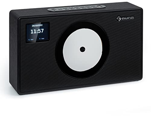 Auna Radio für Küche & Bad, DAB Radio mit CD Player zur Wandmontage, DAB Plus mit Bluetooth, DAB/DAB+/FM, LCD Display, MP3, Streaming, Digitalradio Klein, mit Wecker & Fernbedienung