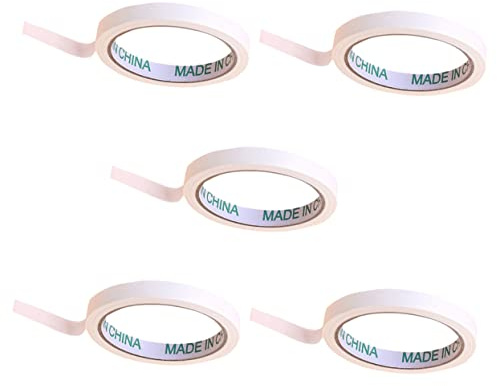 FELTECHELECTR 5rouleaux Ruban Adhésif Blanc Pour Diy Et Loisirs Créatifs Ruban De Masquage Amovible Et Réutilisable Pour Garçon Fille Et Projets Art