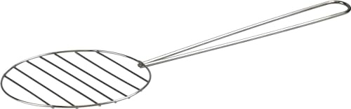Sterling Ventures UK Ltd Grill Lifter Stainless Steel Round Flat Pie Server Grill Bread Lifter Kitchen Shovel Tray Accessories Pizza Transfer Peel Baking Cooking Turner Tool (Grill Lifter 9 Inch)