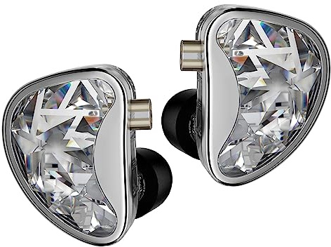 EZEAR KZ AS24 in Ear Headphone, 12 BA Units on Each Side Wired Earphone, KZ HiFi-Monitor IEM Earbuds Earphone, Musicians IEM Upgrade Deep Bass Suitable for Bass Vocals Pop Folk(Silber, ohne Mikrofon