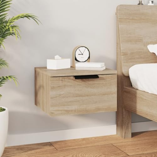 CKioict Buffet de salon multi-usages - Table de chevet murale - Chêne Sonoma - 34 x 30 x 20 cm - Pour couloir, chambre à coucher, salon, salle à manger