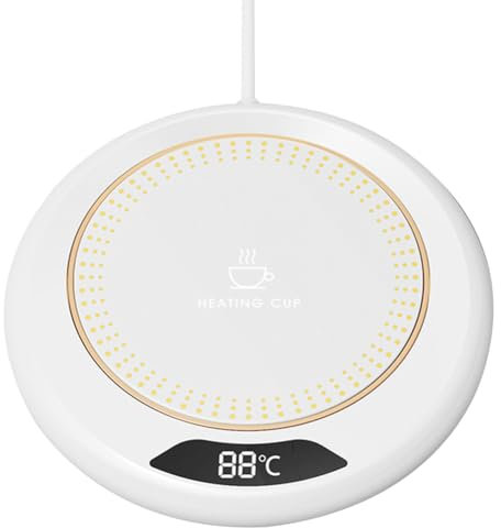 AMZLORD Termostato con 3 impostazioni di temforatura Sottobicchiere Spegnimento automatico Scaldatazze portatile for bevande elettriche Scaldalatte for tè Presa USB Scaldatazze portatile pe