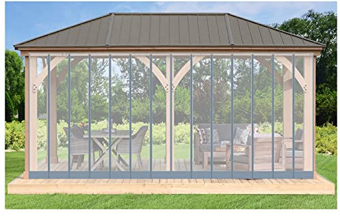 IBOWZ PVC Lamellen Streifenvorhang Trennvorhang für den Außenbereich, durchsichtiger PVC-Türvorhang, magnetisch, hält warm, PVC-Kunststoff, Vinyl-Streifenvorhang für Türen, Veranda, Garage