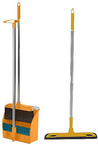 Combinación de recogedor de 37,8 pulgadas, combinación ligera de escoba y recogedor vertical, se puede ajustar en un ángulo de 180 °, plegable, for el hogar, cocina, habitación, oficina, vestíbulo /76