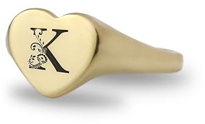 Personalisierte Initiale Siegelring - Gravierte Name Ring - Herzförmiger Ring - Niedliche Ring - Perfekt für Sie