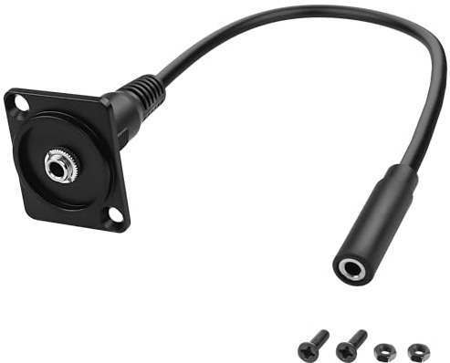 MEIRIYFA D-Typ Panel Mount 3.5mm 1/8 TRS auf 3.5mm TRS Audio Kabel, 3.5mm TRS Buchse auf D-Typ 3.5mm Buchse Stereo Jack Kopfhörer Stecker Kabel für Smartphone, Laptop (20cm)