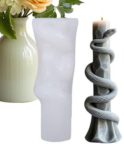 BommFu Schlange Körper Säule Kerzenform Silikon | Tier Kerzen Silikonform - Schlange Säule Silikonform für Sojawachs Kerzen, Gips, Epoxidharz, Handwerk